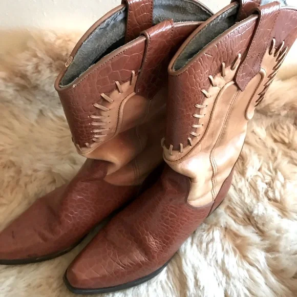 DINGO COWBOY BOOTS Vintage Leather Size 8 - Picture 4 of 7